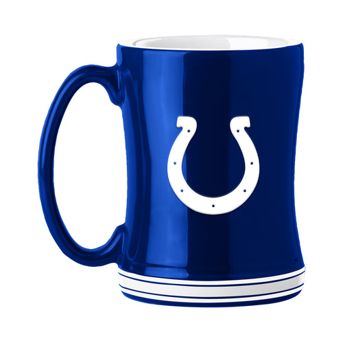 Indianapolis Colts 14oz relief mug featuring team logo and design, perfect for fans and collectible drinkware.