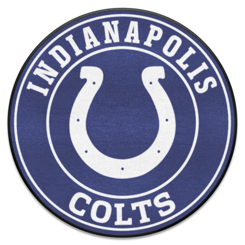 Indianapolis Colts roundel mat by Logo Brands featuring team logo and colors, ideal for sports fan home decor.