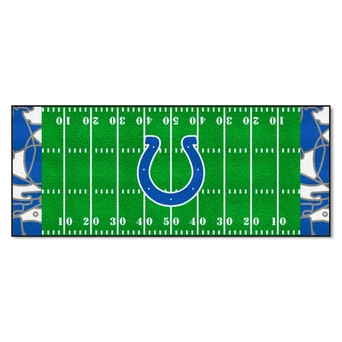 Indianapolis Colts FOOTRUN mat with Colts logo in blue and white, featuring durable rubber backing for sports and game room use.