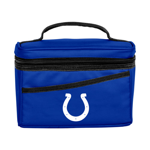 Indianapolis Colts 6-can flex cooler by Logo Brands, featuring team logo and adjustable strap for portable outdoor use.