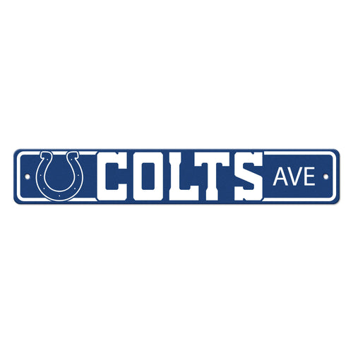 Indianapolis Colts street sign featuring team logo, ideal for mancave decor, made by Logo Brands.