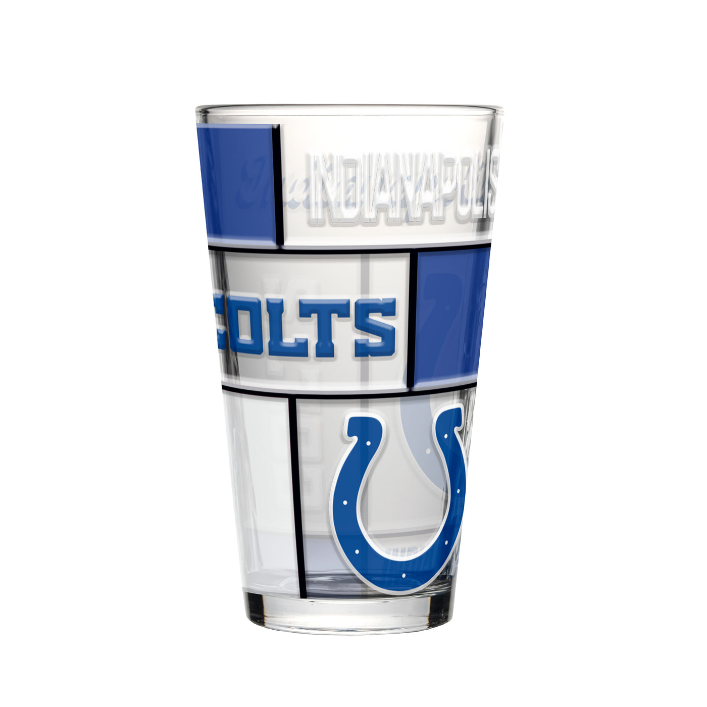 Indianapolis Colts 16oz Quilted Stained Pint Glass
