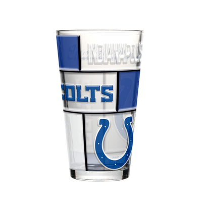 Indianapolis Colts 16oz Quilted Stained Pint Glass