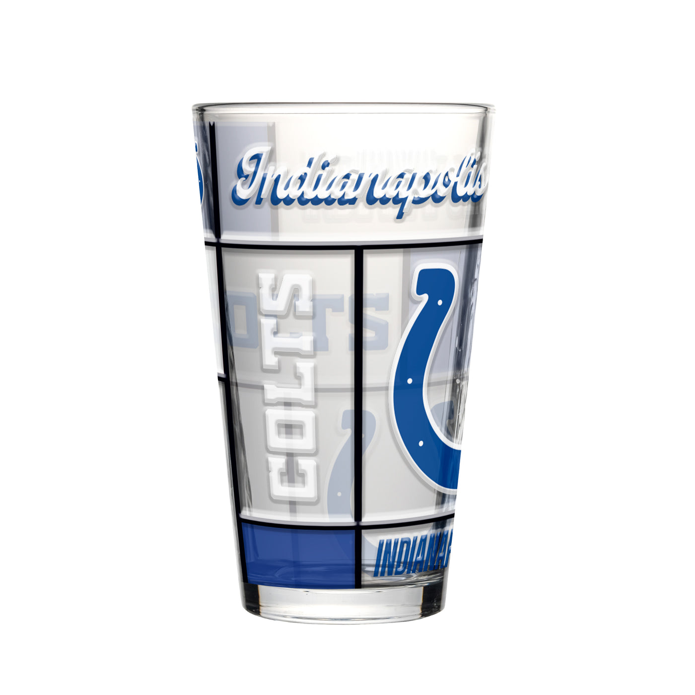 Indianapolis Colts 16oz Quilted Stained Pint Glass