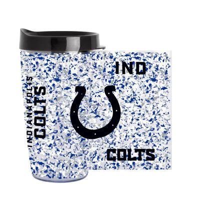 Indianapolis Colts 16oz Terrazzo Dbl Wall Clear Tumbler