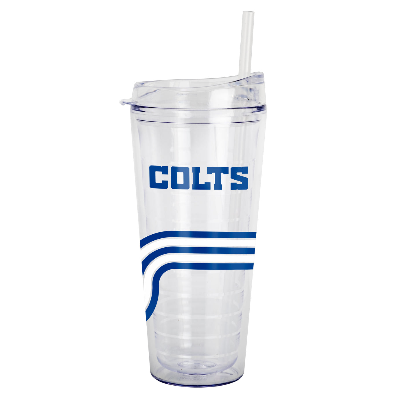 Indianapolis Colts 22oz Waves Dbl Wall Clear Tumbler