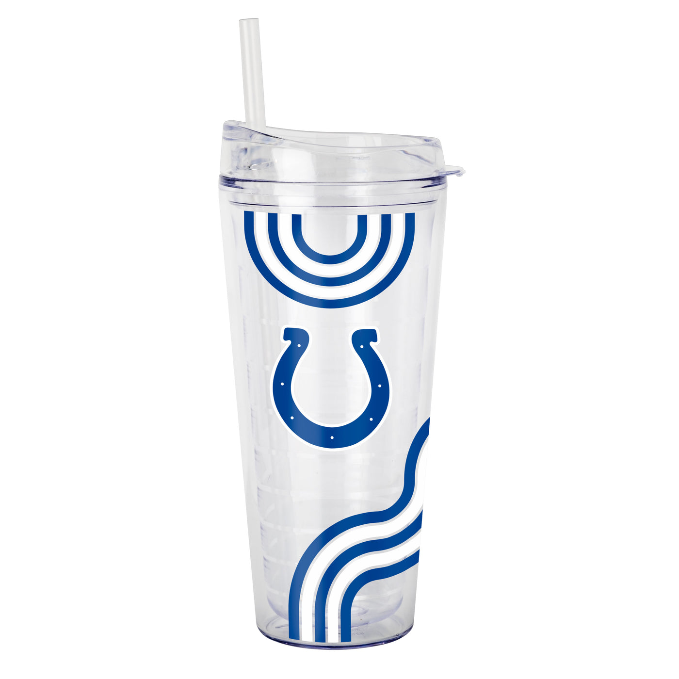 Indianapolis Colts 22oz Waves Dbl Wall Clear Tumbler