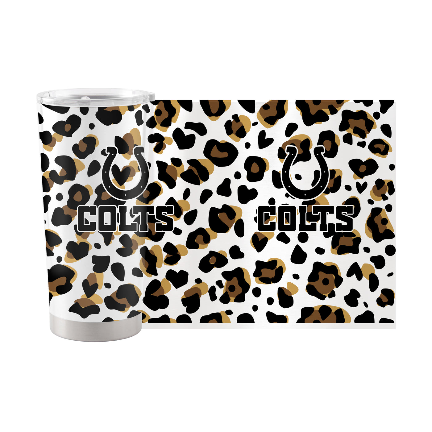 Indianapolis Colts 20oz Neutral Leopard Stainless Tumbler