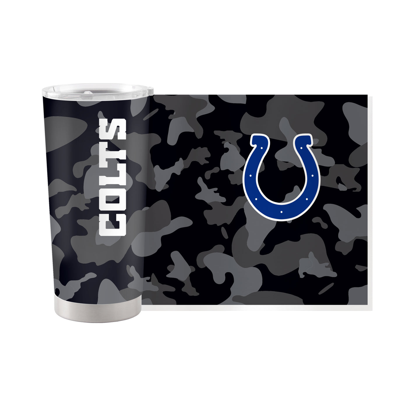 Indianapolis Colts 20oz Black Camo Stainless Tumbler