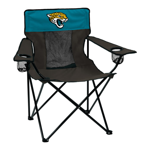 Jacksonville Jaguars Elite chair by Logo Brands, featuring team logo and colors, designed for comfortable seating and fan display.
