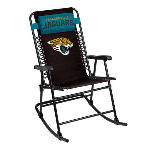 Jacksonville Jaguars bungee rocker furniture by Logo Brands, featuring a cushioned seat and team logo design.