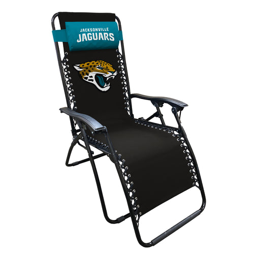 Jacksonville Jaguars zero gravity lounger by Logo Brands, comfortable outdoor furniture with team logo design.