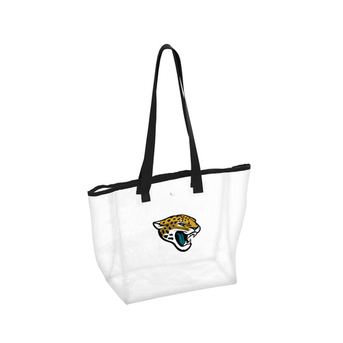 Jacksonville Jaguars stadium clear tote bag by Logo Brands, transparent bag with team logo and handles for game day security.
