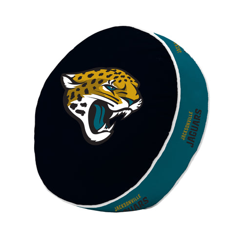 Jacksonville Jaguars puff pillow featuring team logo, soft fabric, and vibrant colors, perfect for fans' home decor.