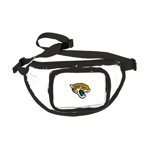 Jacksonville Jaguars clear fanny pack with adjustable strap and team logo, perfect for sports events and casual wear.