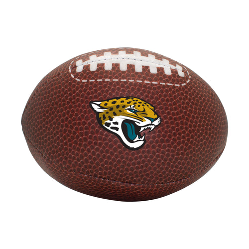 Jacksonville Jaguars micro soft foam football for recreation by Logo Brands, featuring team colors and logo on the surface.
