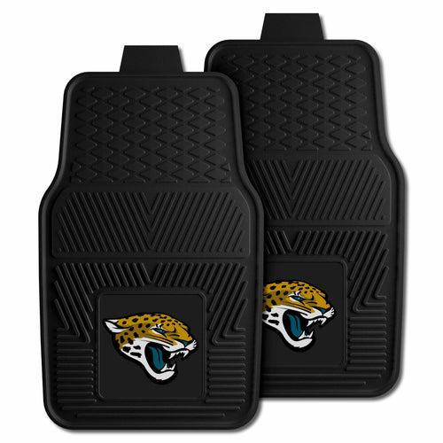 Jacksonville Jaguars NFL vinyl car mat set with team logo, 2-piece auto mats for vehicle interior decoration.