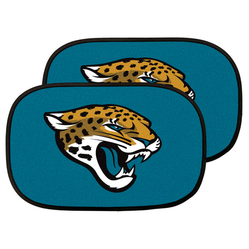Jacksonville Jaguars NFL auto shade by Logo Brands, side auto sunshade with team logo, designed to block sunlight from car windows.