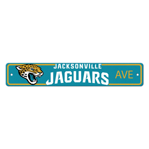Jacksonville Jaguars street sign for mancave decor, featuring team logo and vibrant colors, by Logo Brands.