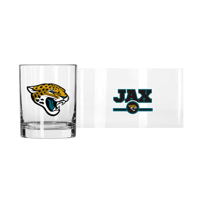 Jacksonville Jaguars 14oz Letterman Rocks Glass