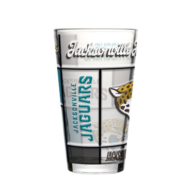 Jacksonville Jaguars 16oz Quilted Stained Pint Glass