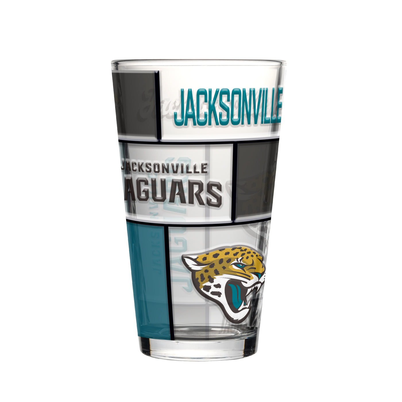 Jacksonville Jaguars 16oz Quilted Stained Pint Glass