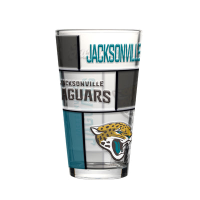 Jacksonville Jaguars 16oz Quilted Stained Pint Glass