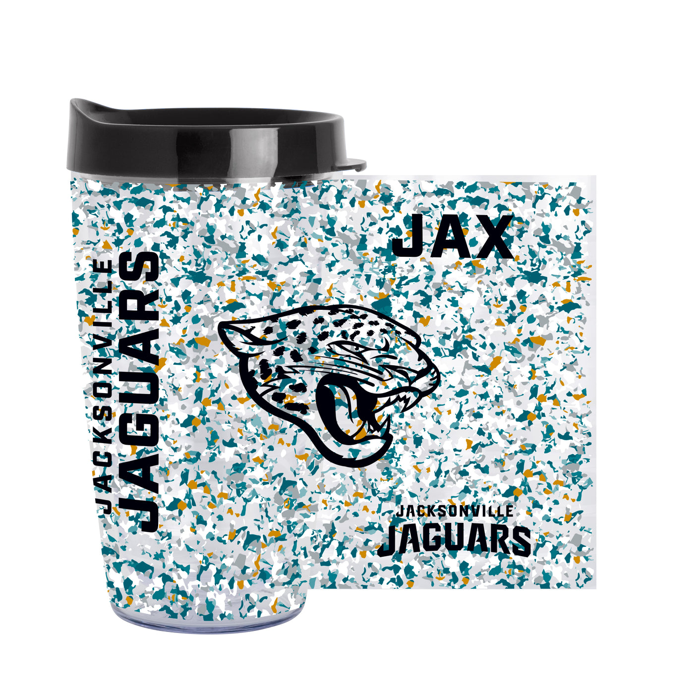 Jacksonville Jaguars 16oz Terrazzo Dbl Wall Clear Tumbler