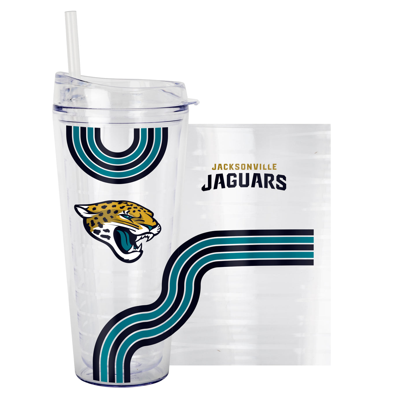 Jacksonville Jaguars 22oz Waves Dbl Wall Clear Tumbler