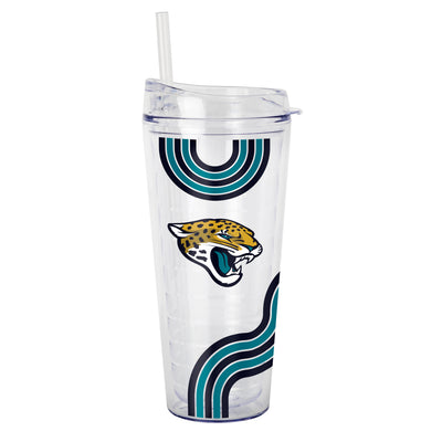 Jacksonville Jaguars 22oz Waves Dbl Wall Clear Tumbler