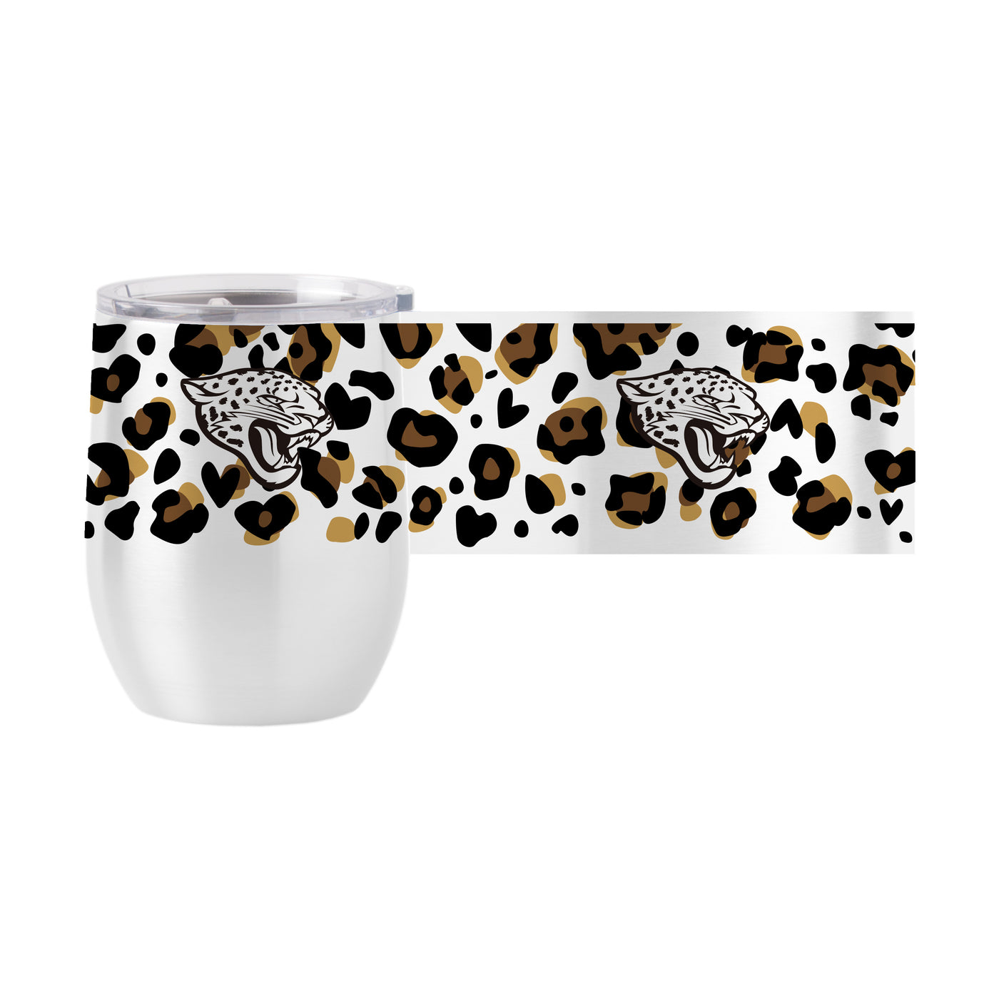 Jacksonville Jaguars 16oz Neutral Leopard Stainless Curved Beverage