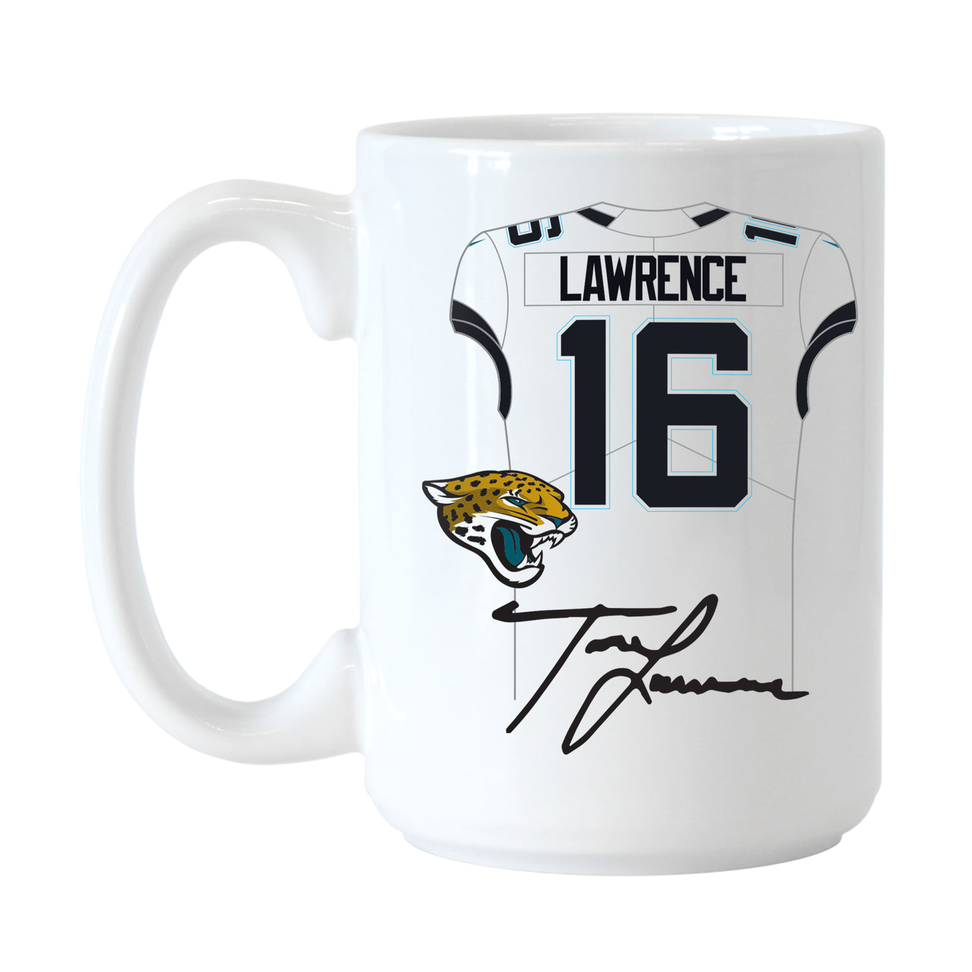Jacksonville Jaguars Trevor Lawrence Jersey 15oz Sublimated Mug
