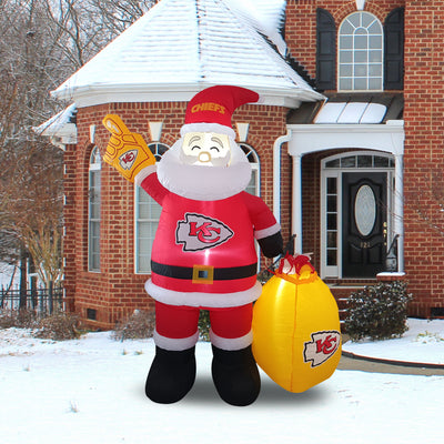 Kansas City Chiefs Santa Claus Yard Inflatable - Logo Brands