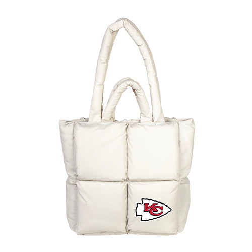 Kansas City Chiefs Puff Sand Tote bag by Logo Brands, featuring team logo and durable tote design for fans.