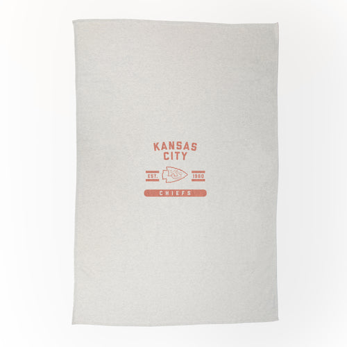 Kansas City Chiefs oatmeal sweatshirt blanket by Logo Brands, soft and cozy with Chiefs team logo and design.