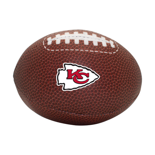 Kansas City Chiefs micro soft football for recreation by Logo Brands, featuring team logo and vibrant colors.