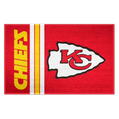 Kansas City Chiefs NFL starter mat featuring a uniform design, logo brands logo, and team colors for football fans.