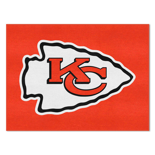 Kansas City Chiefs NFL All-Star Mat by Logo Brands, featuring team logo and vibrant colors for game room or entryway decor.