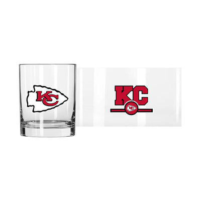Kansas City Chiefs 14oz Letterman Rocks Glass