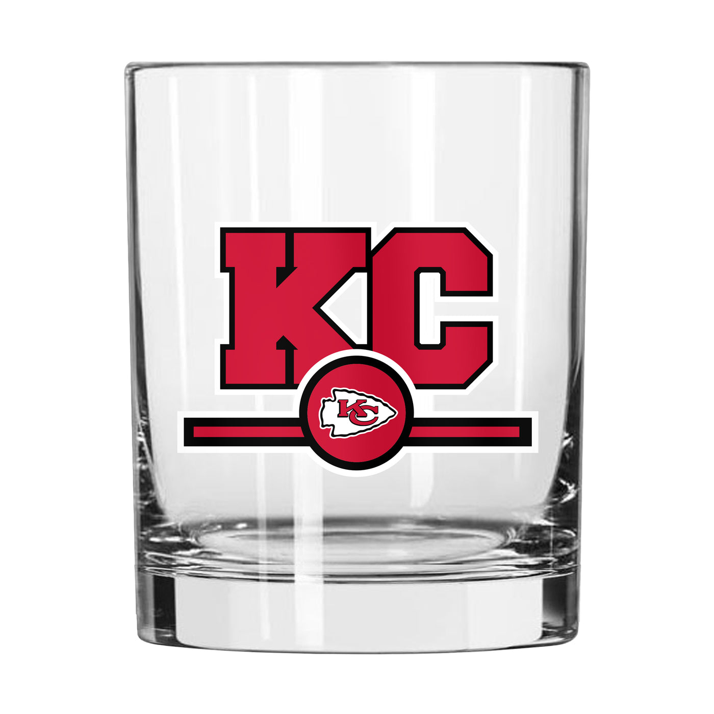 Kansas City Chiefs 14oz Letterman Rocks Glass