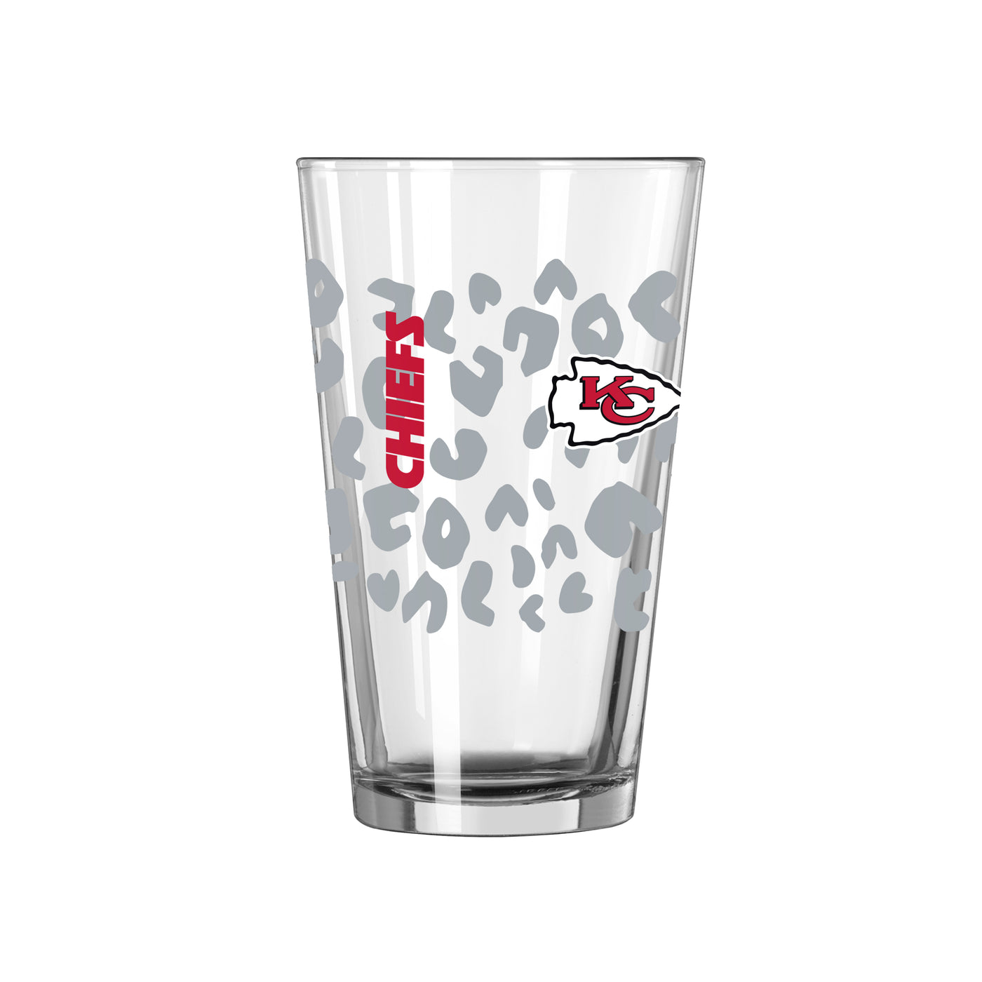 Kansas City Chiefs 16oz Leopard Pint Glass