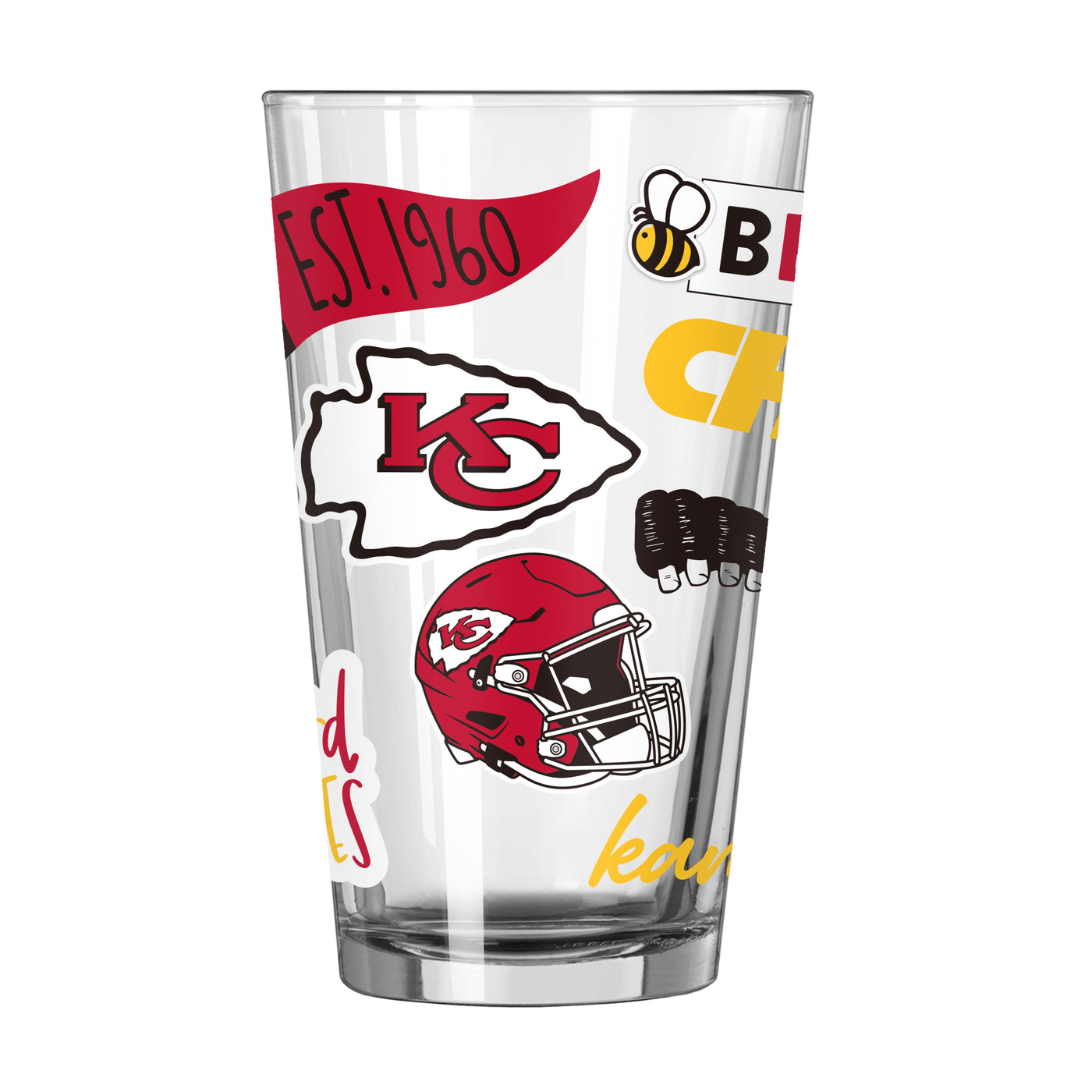 Kansas City Chiefs 16oz Native Pint Glass