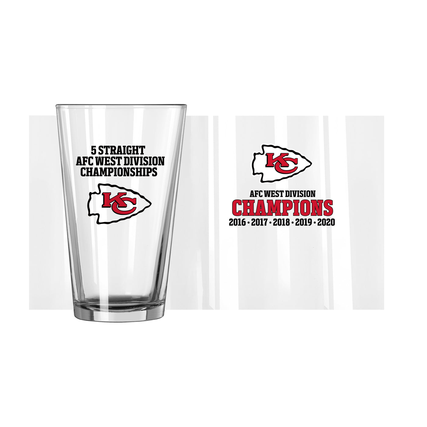 Kansas City Chiefs 16oz 5 Straight Pint Glass