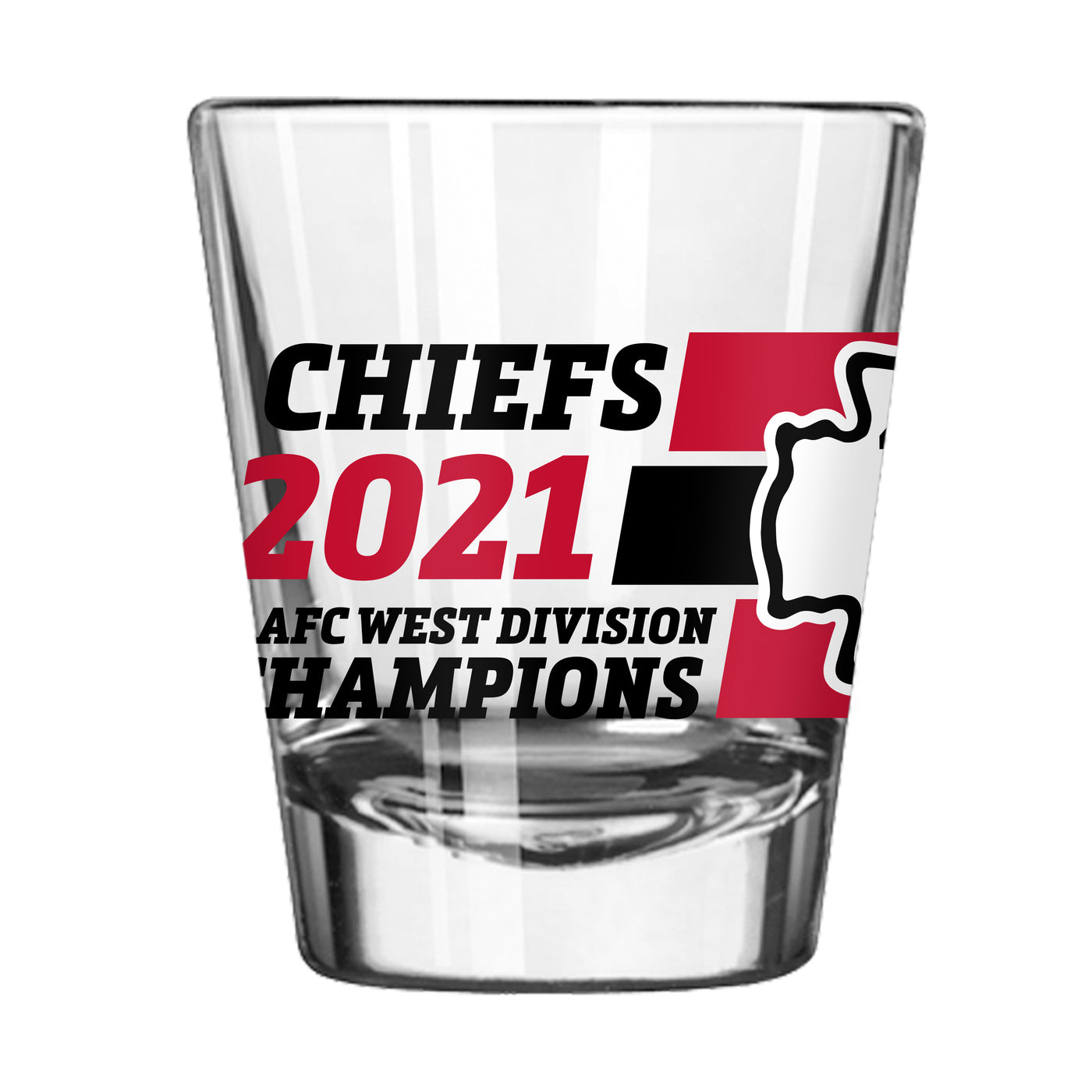 Kansas City Chiefs 2oz 6X AFC West Champs Shot Glass