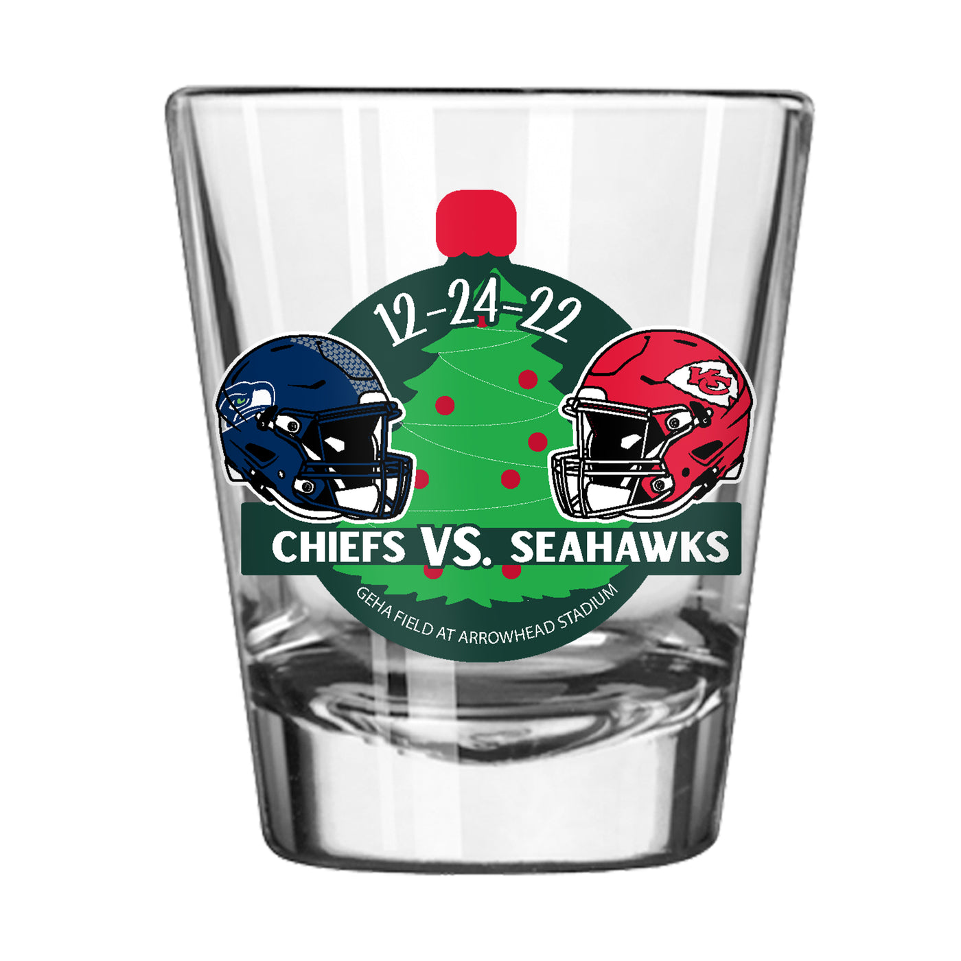 Kansas City Chiefs Week 16 Matchup 2oz Shot Glass