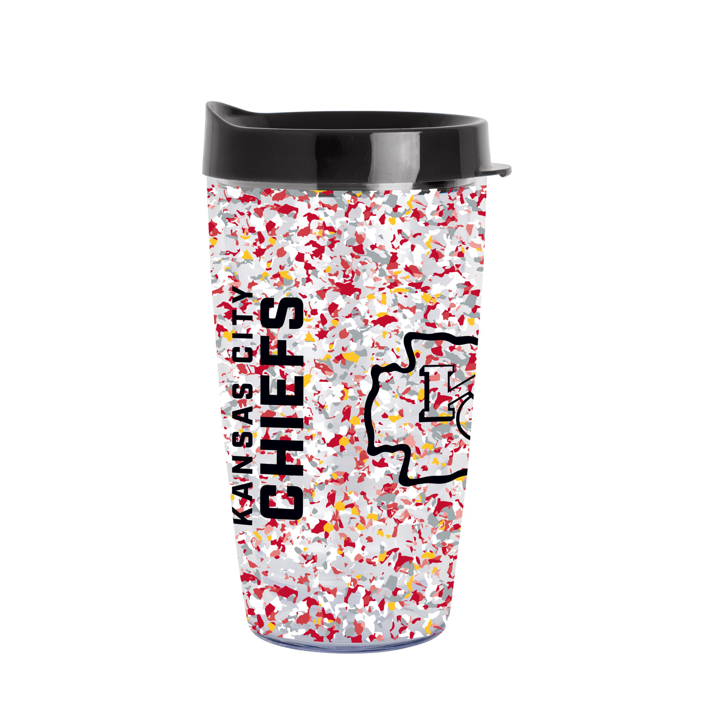 Kansas City Chiefs 16oz Terrazzo Dbl Wall Clear Tumbler