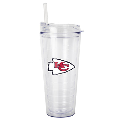 Kansas City Chiefs 22oz Flipside Dbl Wall Clear Tumbler