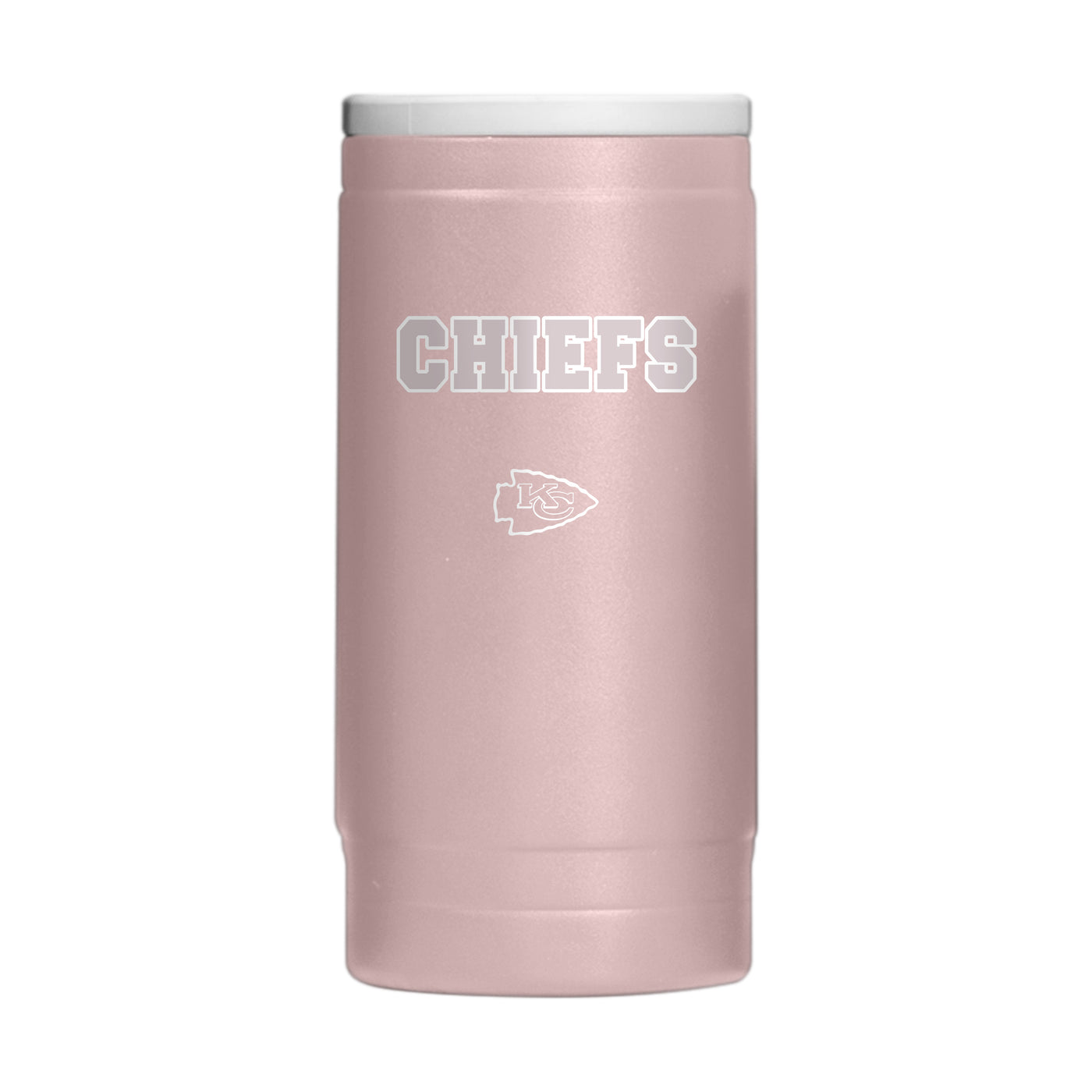 Kansas City Chiefs  Stencil Powder Coat Slim Can Coolie