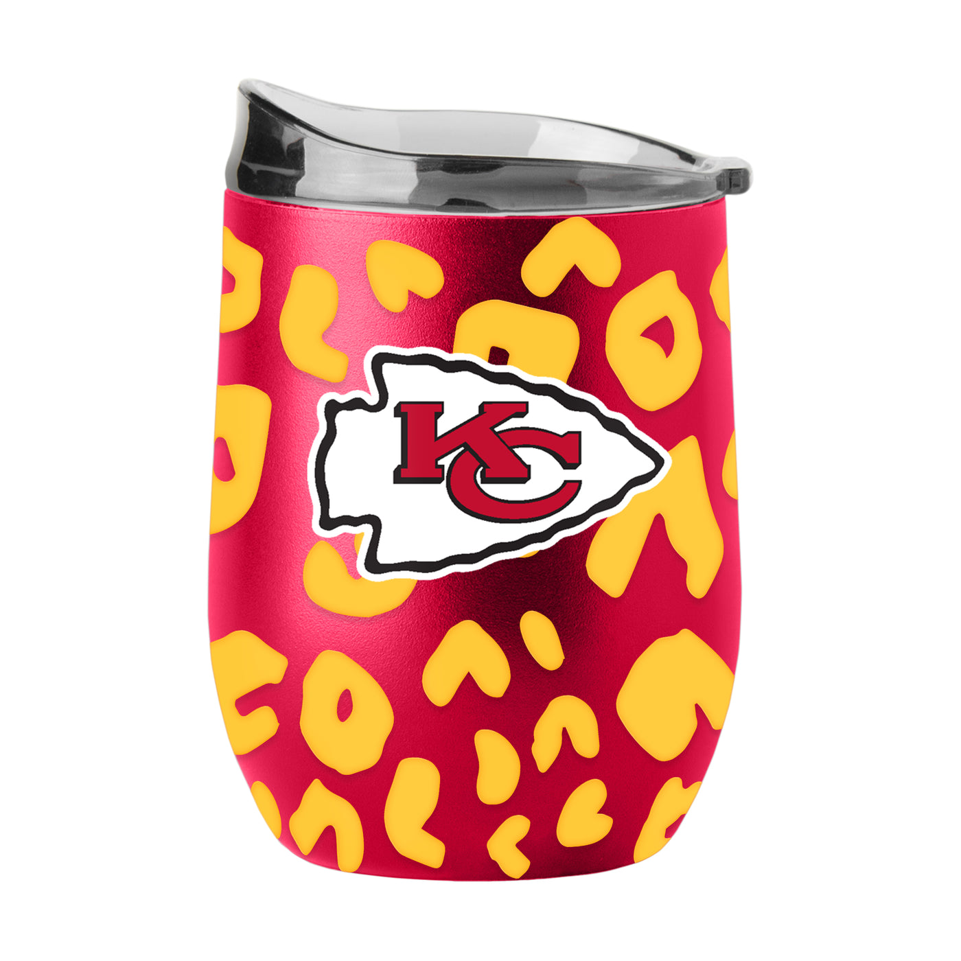 Kansas City Chiefs 16oz Leopard Powder Coat Curved Bev