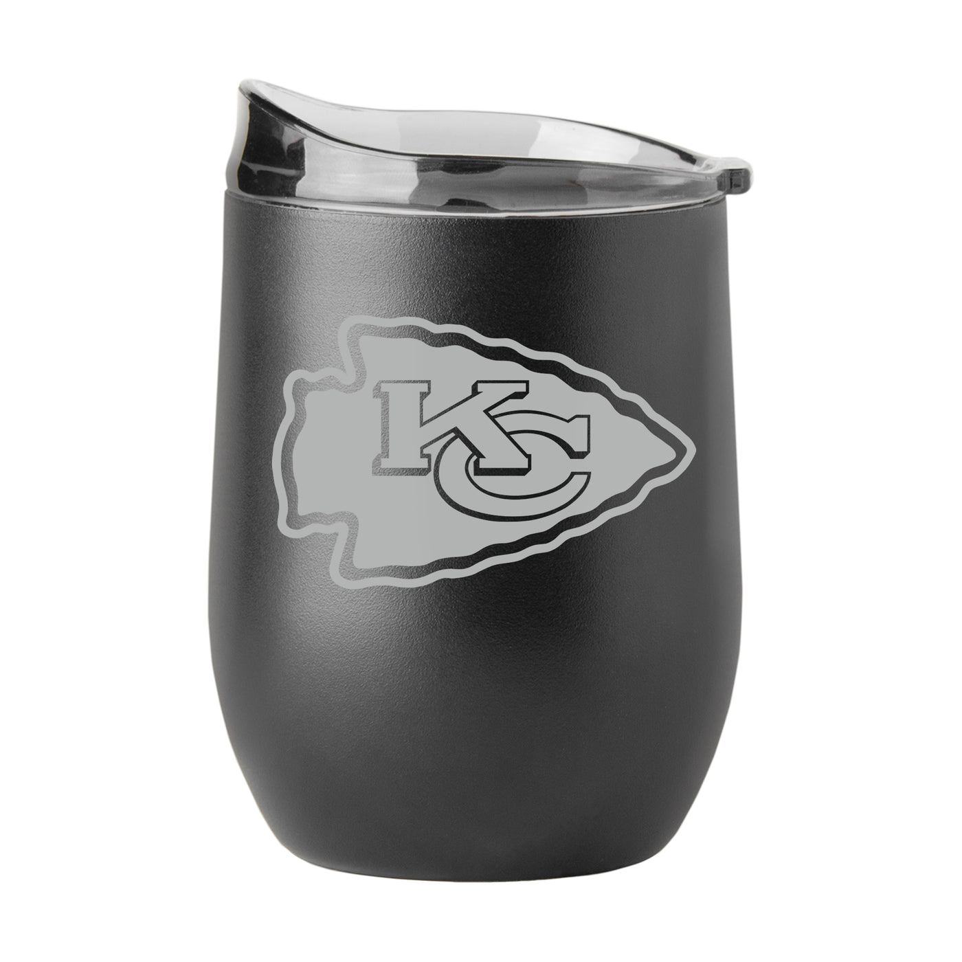 Kansas City Chiefs GunMetal 16oz Black Powder Curved Beverage